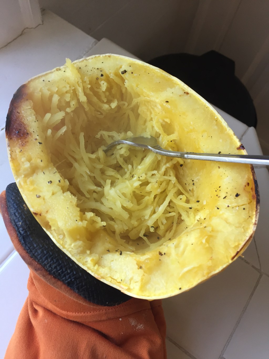 Spaghetti Squash with Mushrooms and Vodka&nbsp;Sauce