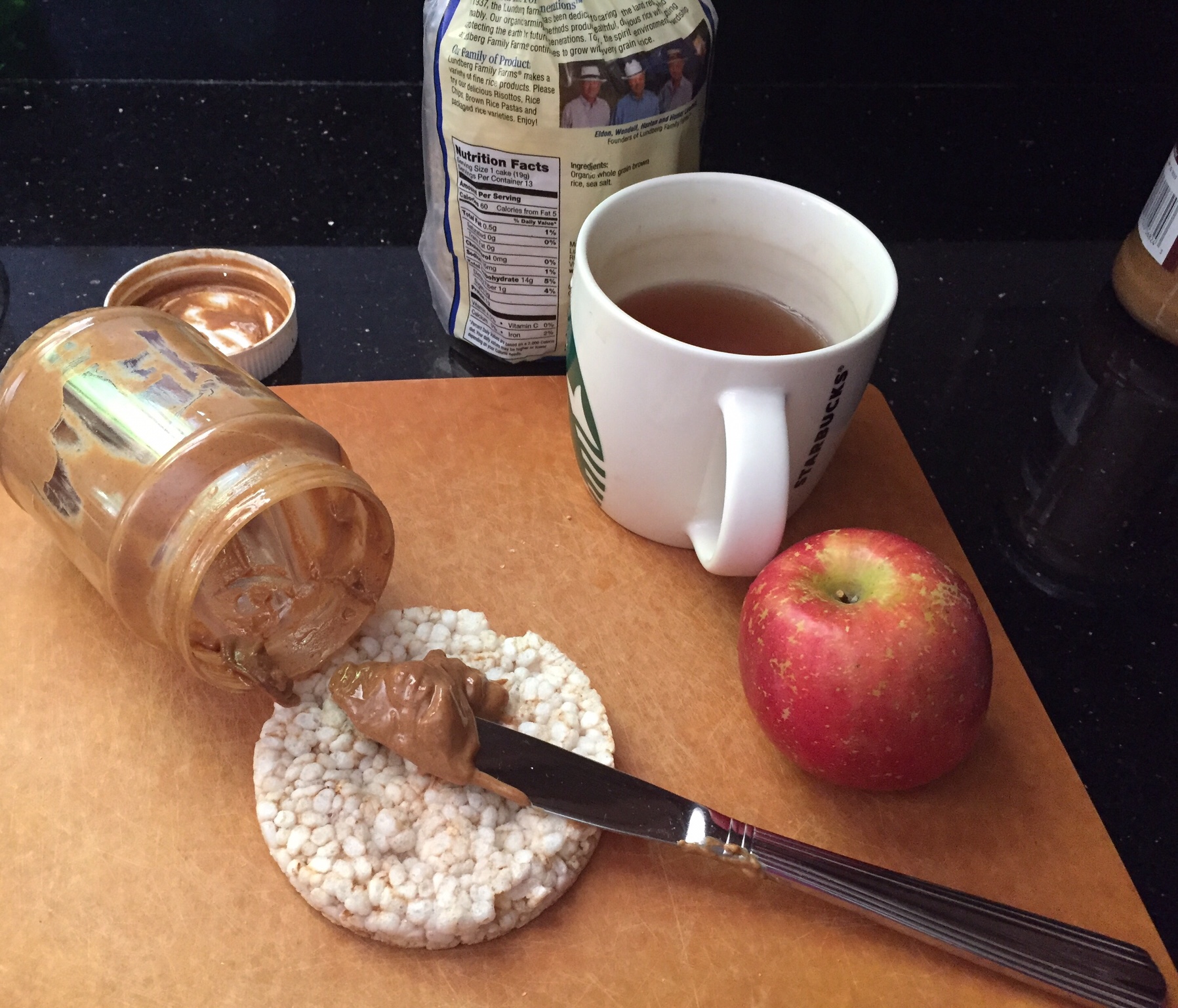 IMAGE OF ingredients in PB, apple and rice cake recipe