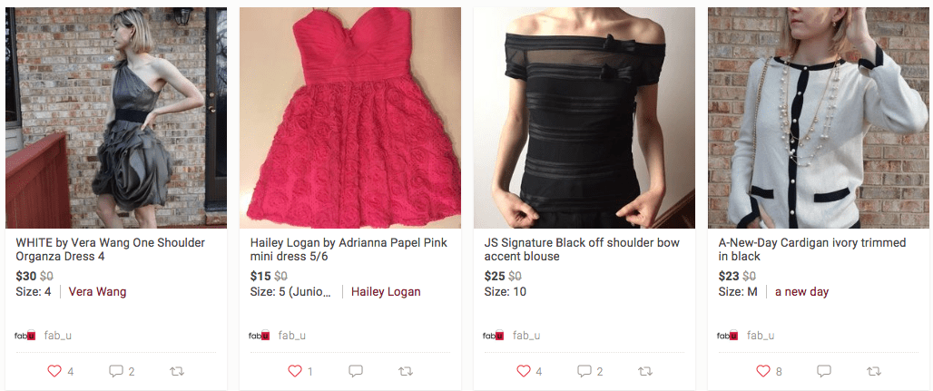 listings from @fab_u Poshmark closet