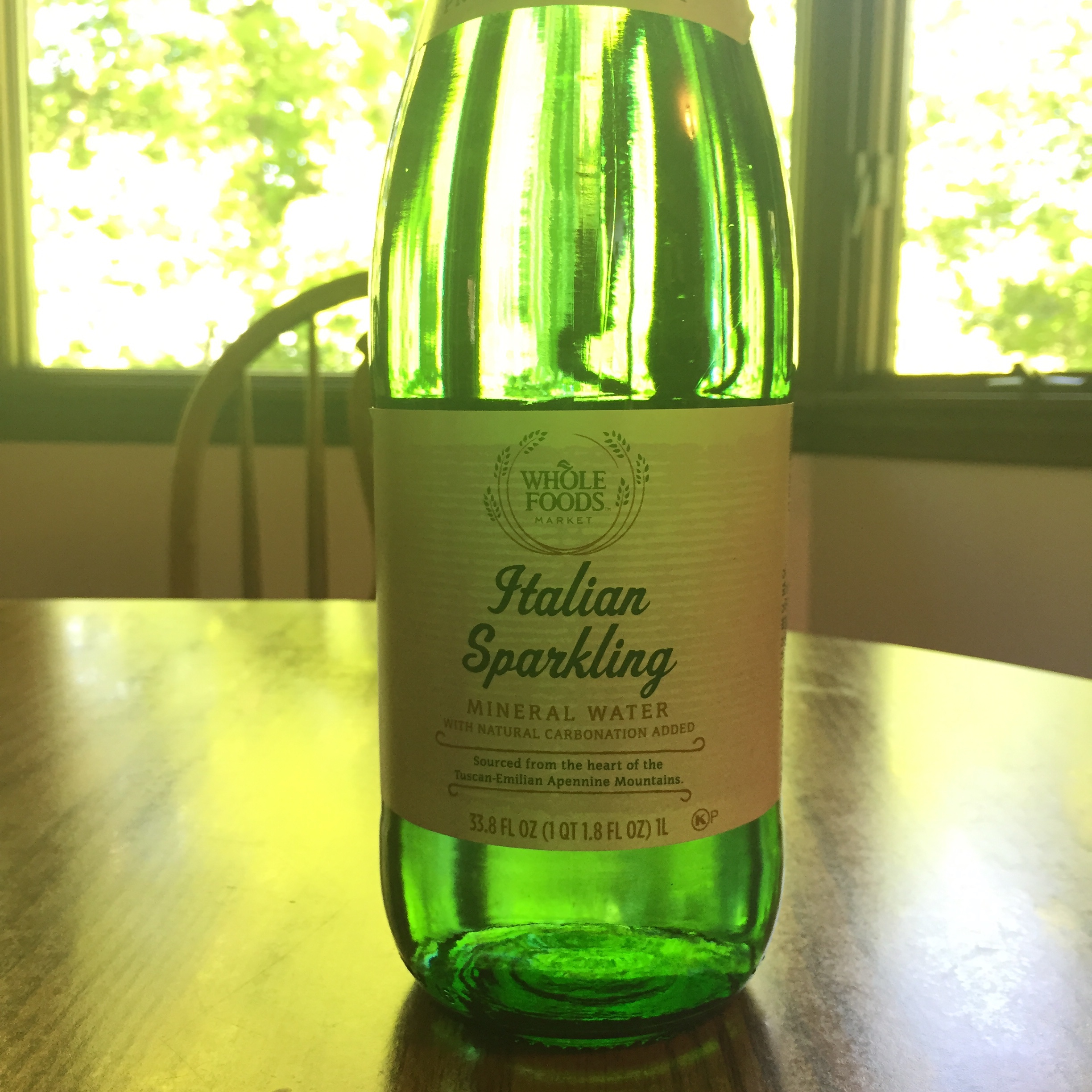 Bottle of Whole Foods Italian Sparkling Water