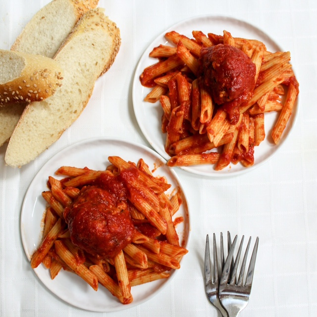 Vegan & gluten free spaghetti and meat balls