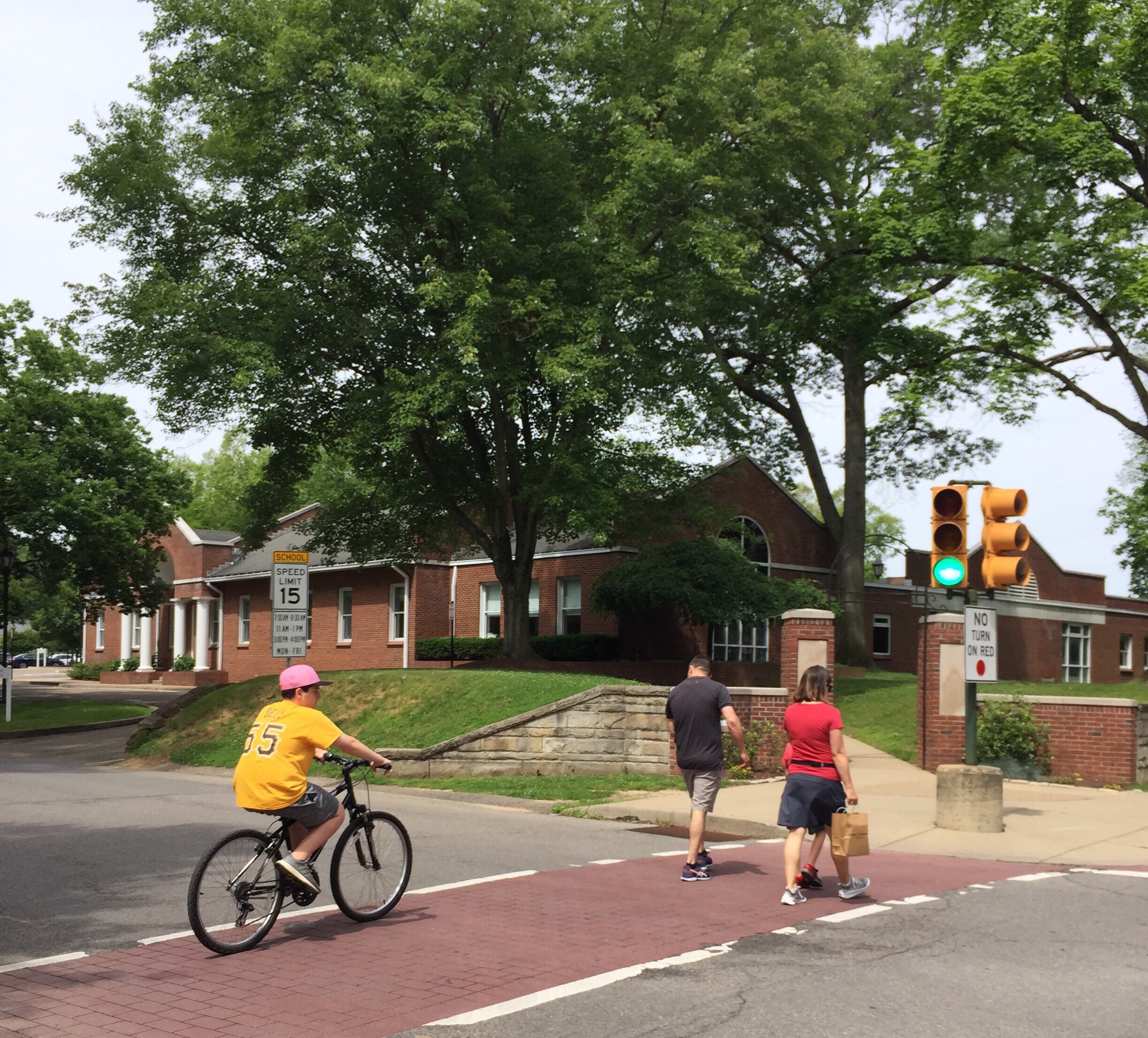 People crossing a crosswalk 