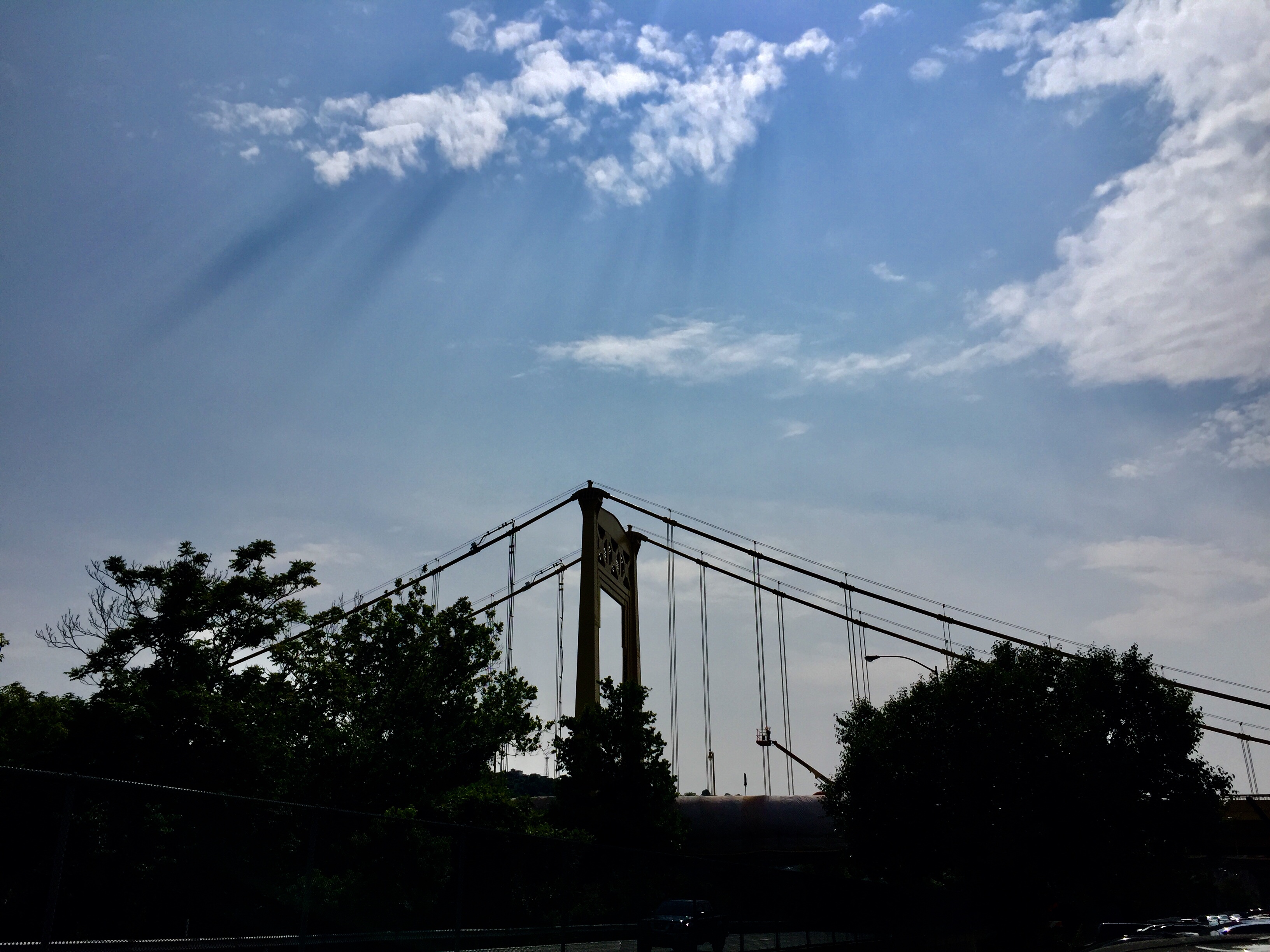 Bridge and blue sky with some clouds