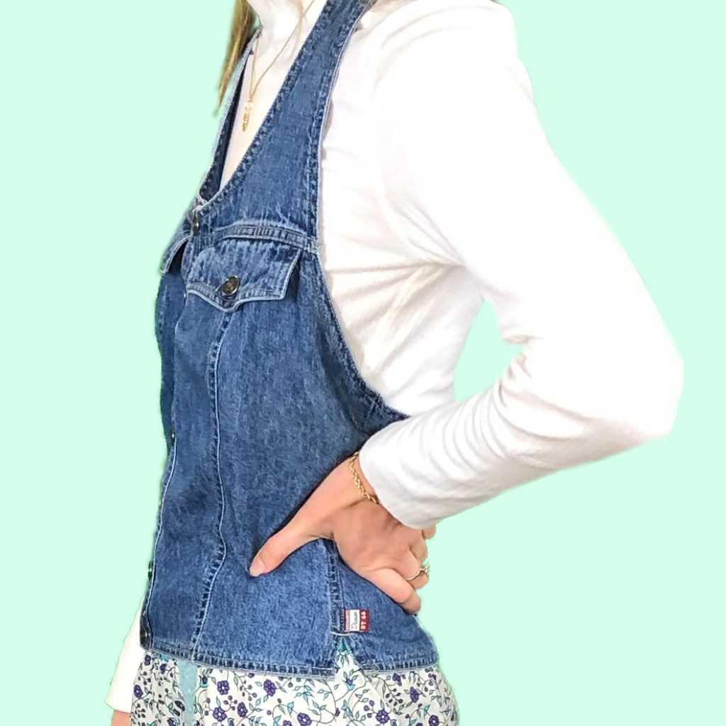 side view of vintage halter vest top