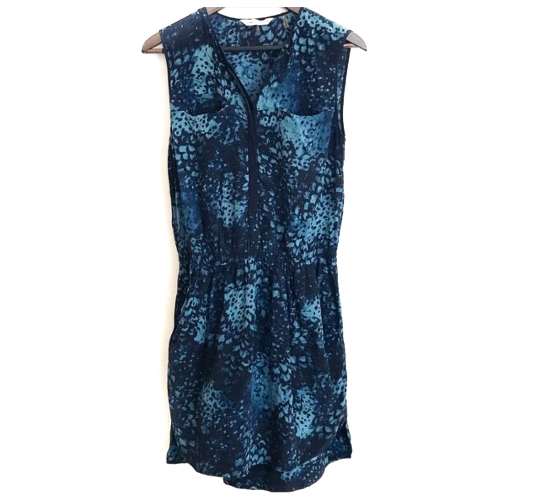 Rebecca Taylor Animal Print Silk Shift Dress Size 0