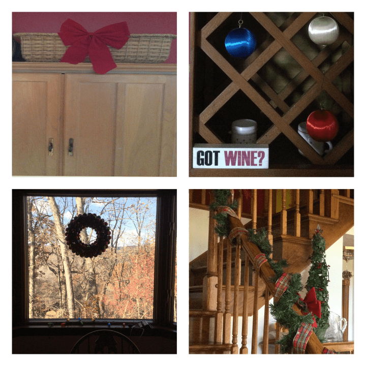 photo grid of Christmas decorations