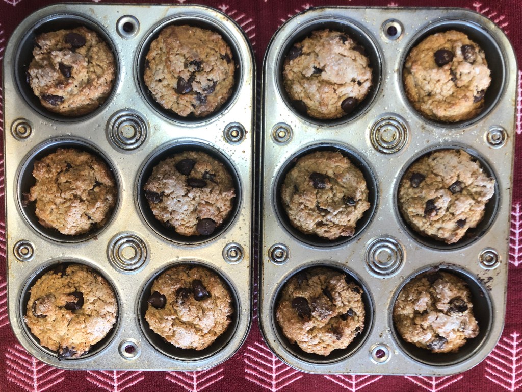 photo of chocolate chip, Raisin Bran muffins